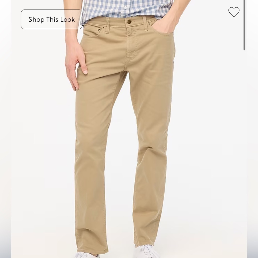 J crew Slim-fit garment-dyed five-pocket pant dusty khaki
